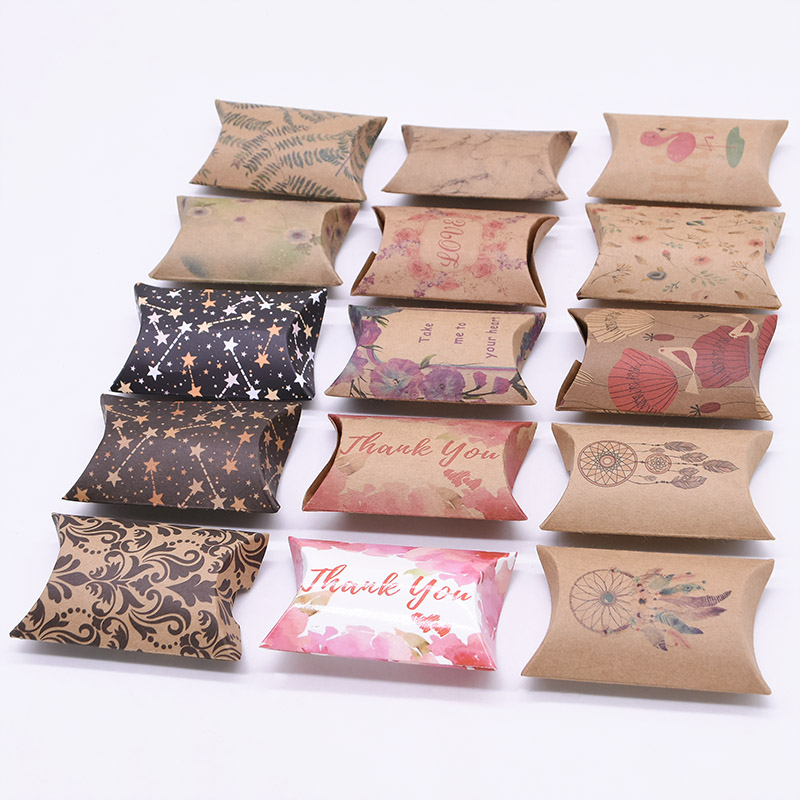 Event Party Box - 10/20/50Pcs Kraft Kertas Kotak Bantal Kotak
