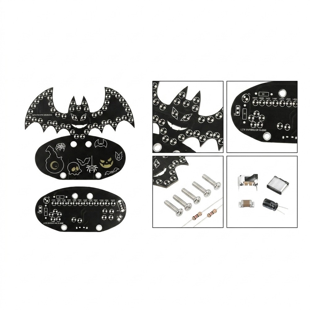 Neon Sign Party - Kit Penyolderan DIY Berbentuk Kelelawar PCB