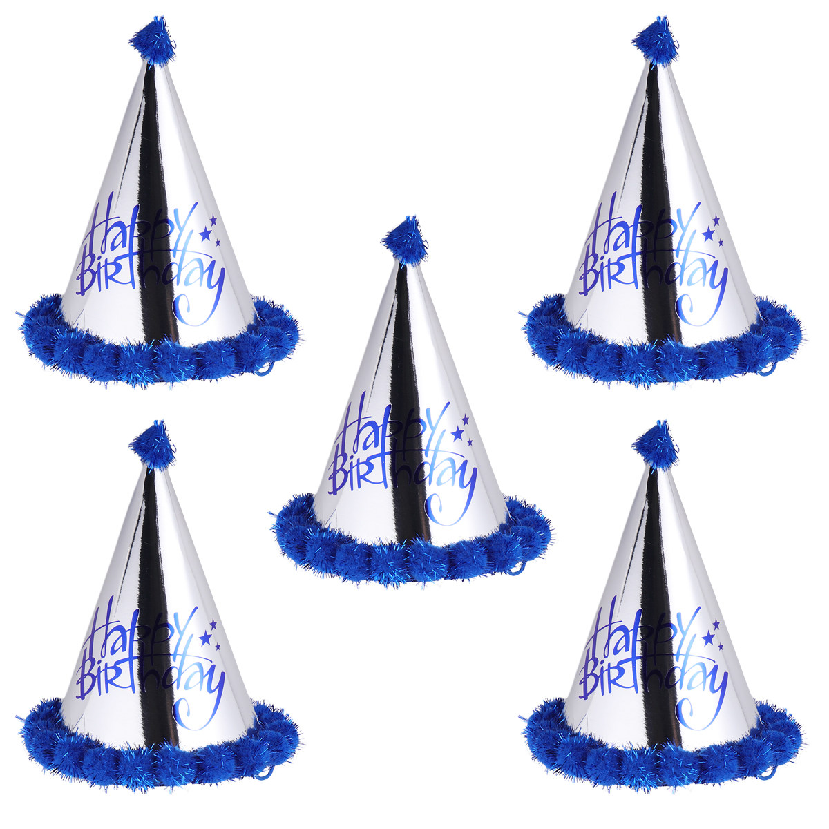 Party Hat Cone - 5 Buah Topi Ulang Tahun dengan